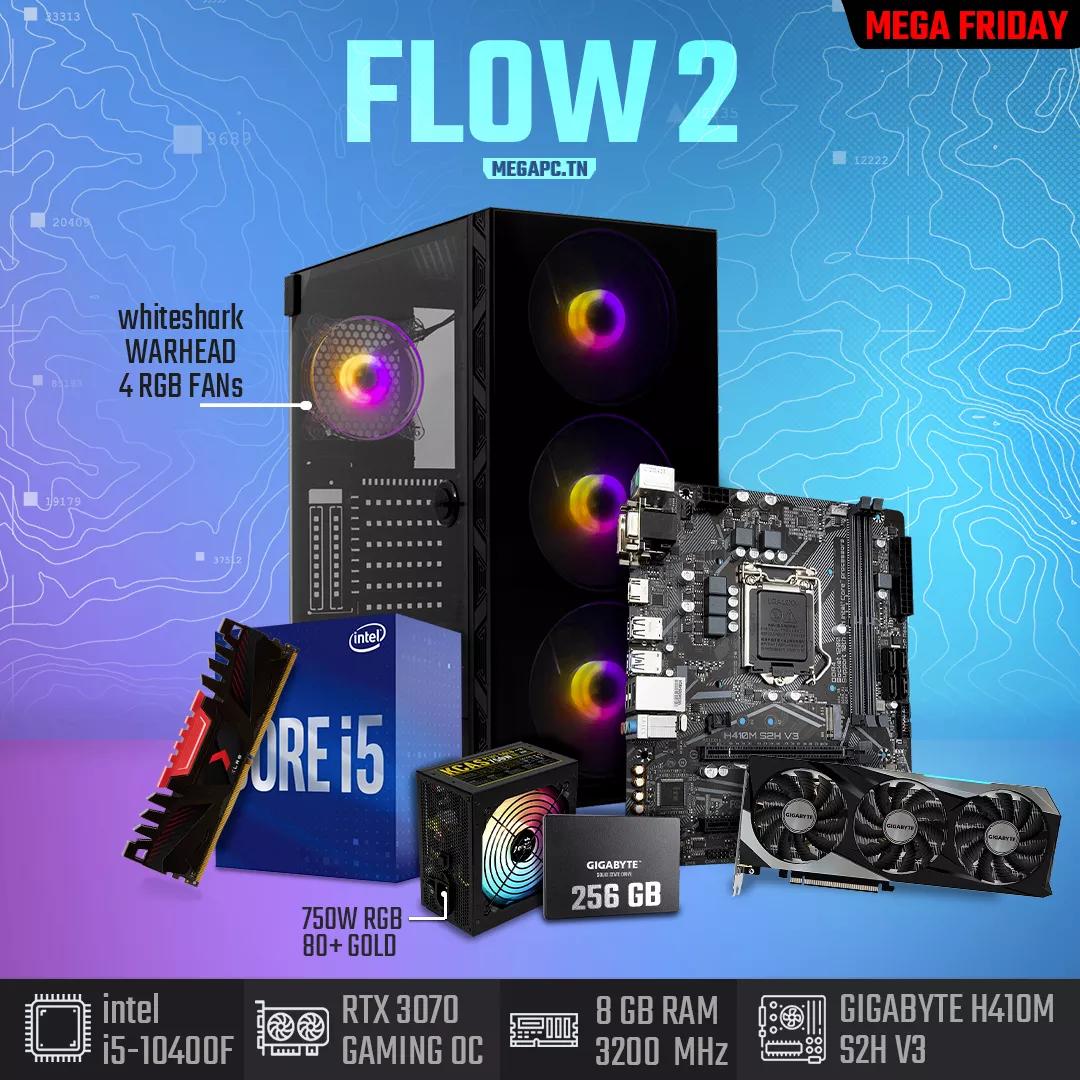 Pc gamer Tunisie - FLOW 2 | i5-10400F | RTX 3070 Gaming OC | 8GB