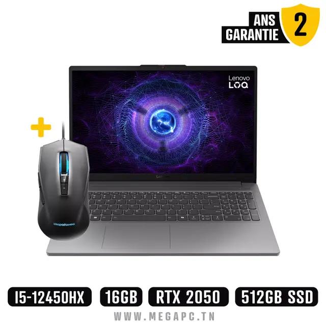 Lenovo LOQ 15IAX9E  |15.6” FHD IPS | i5-12450HX | RTX 2050 | 16Go RAM | 512Go SSD 