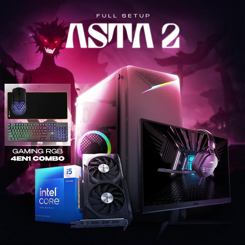 Full Setup Asta V2 | i5-14400F | RTX 4060 | 16GB Ram | Ecran 180Hz + Accessoires