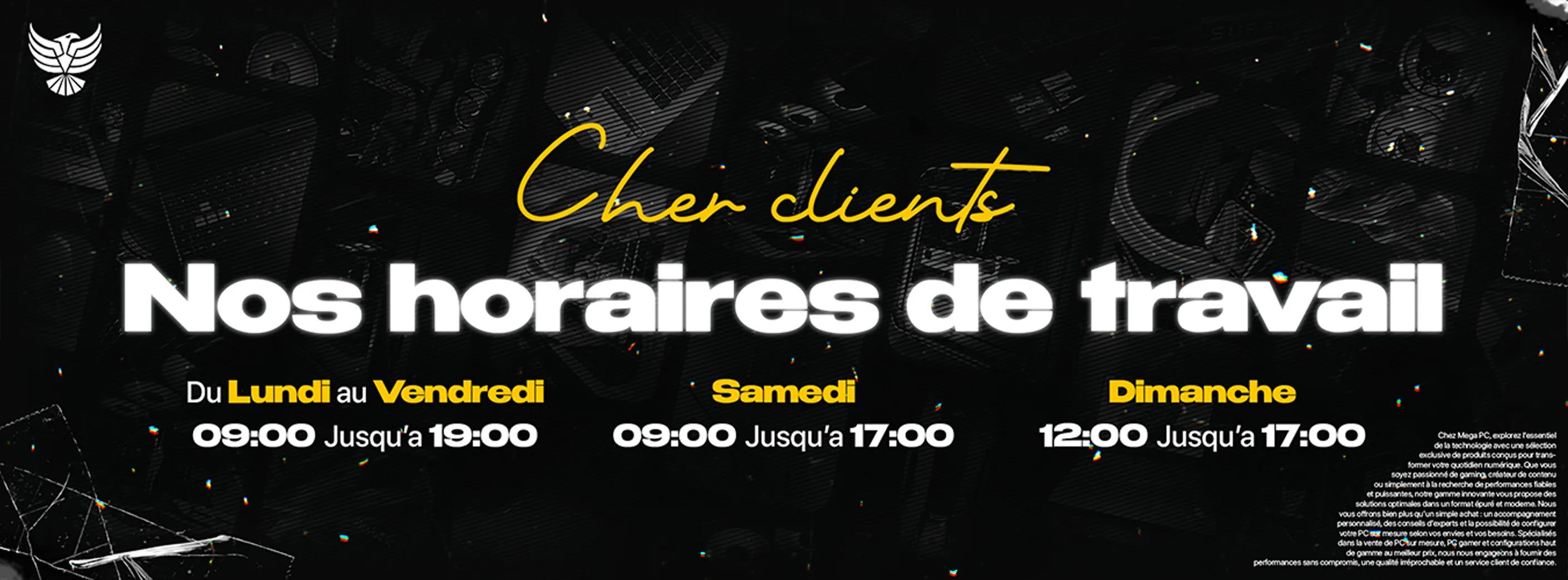 nos horaires de travail